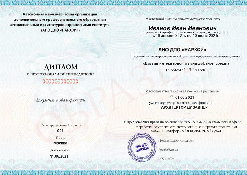 Диплом – Дизайн интерьерной и ландшафтной среды